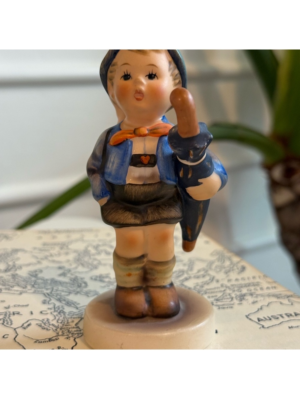 Vintage Goebel Hummel Happy Traveler #109/0 Boy with Umbrella W Germany